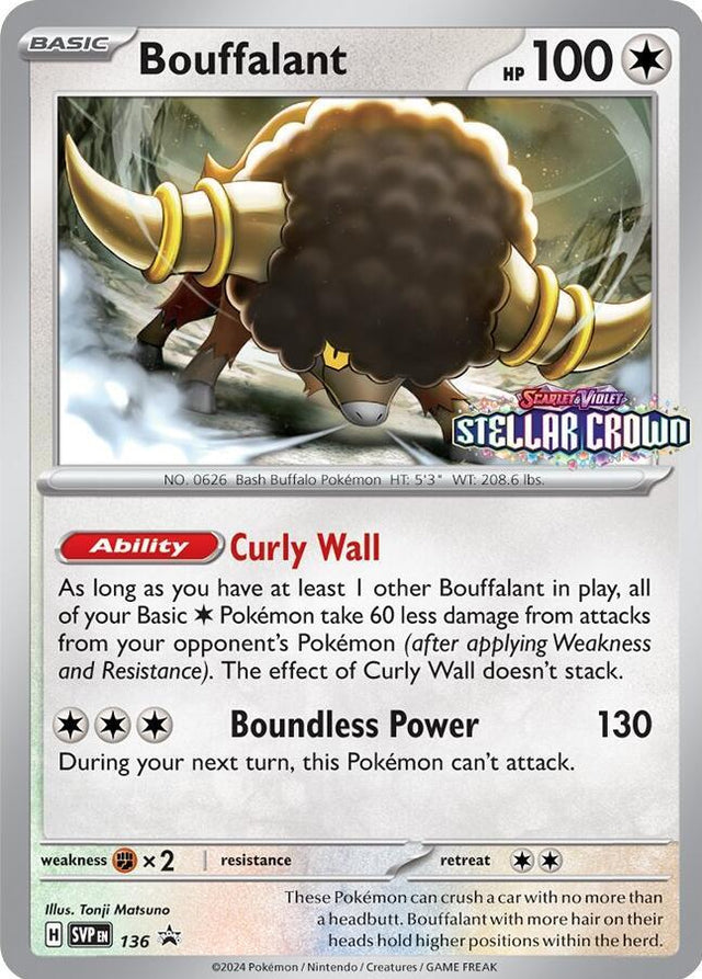 Bouffalant (Prerelease) 136 - Pokemon TCG Scarlet & Violet Promos card