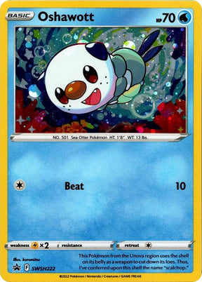Oshawott (Cosmo Holo) SWSH222, Sword & Shield Promos, Holo, English Pokémon TCG card