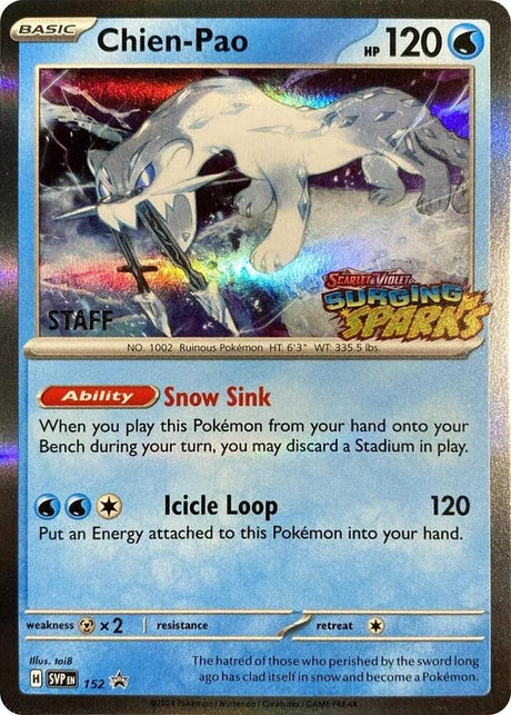 Chien-Pao (Staff) (Prerelease) 152 - Pokemon TCG Scarlet & Violet Promos card