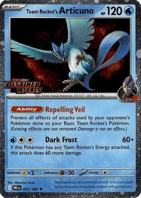 Team Rocket's Articuno (Cosmos Holo) (Destined Rivals Stamp) 051 - Pokemon TCG Scarlet & Violet Promos card