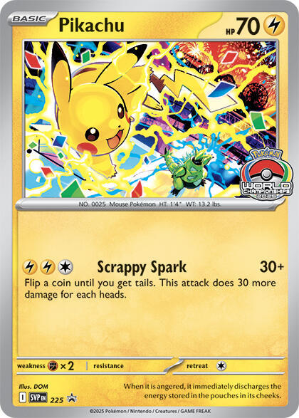 Pikachu (World Championship 2025) 225 - Pokemon TCG Scarlet & Violet Promos card