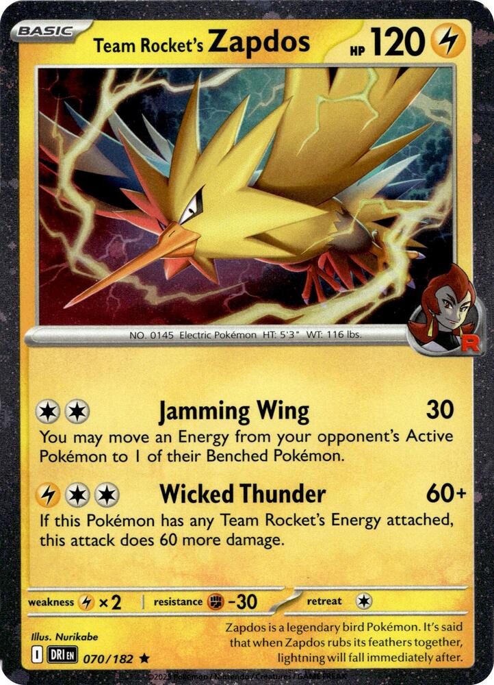 Team Rocket's Zapdos (Cosmos Holo) 070 - Pokemon TCG Scarlet & Violet Promos card