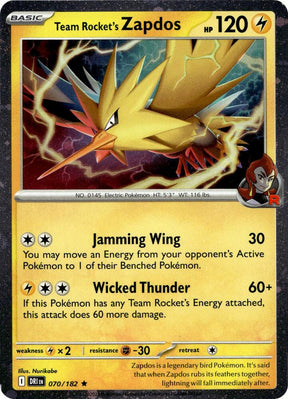 Team Rocket's Zapdos (Cosmos Holo) 070 - Pokemon TCG Scarlet & Violet Promos card