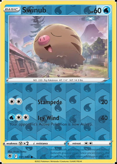 Swinub 031/189, Astral Radiance, Reverse Holo finish, representative matte composite