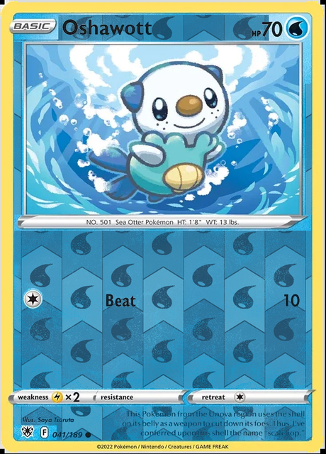 Oshawott 041/189, Astral Radiance, Reverse Holo finish, representative matte composite