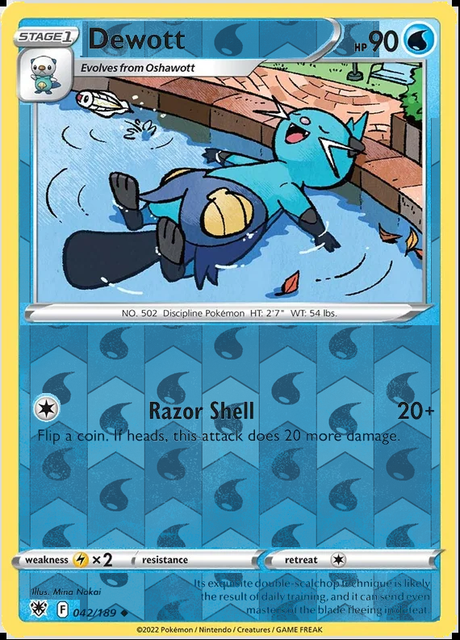 Dewott 042/189, Astral Radiance, Reverse Holo finish, representative matte composite
