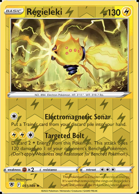 Regieleki 051/189, Astral Radiance, Reverse Holo finish, representative matte composite