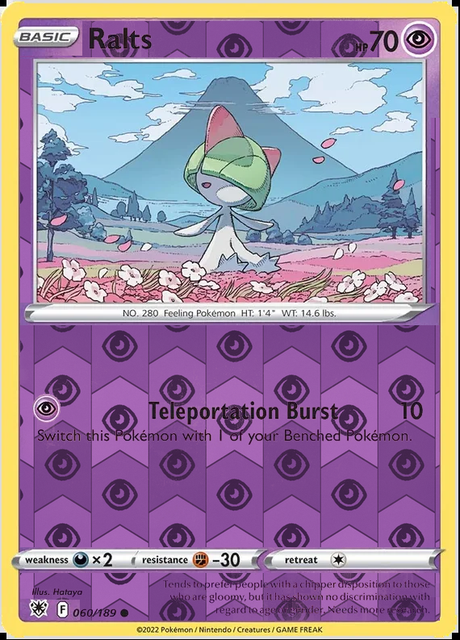 Ralts 060/189, Astral Radiance, Reverse Holo finish, representative matte composite