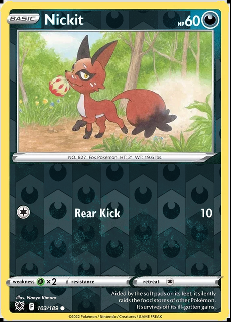 Nickit 103/189, Astral Radiance, Reverse Holo finish, representative matte composite