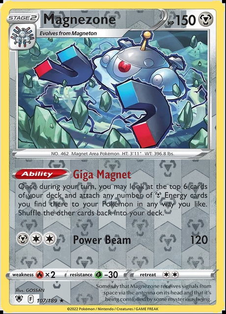 Magnezone 107/189, Astral Radiance, Reverse Holo finish, representative matte composite