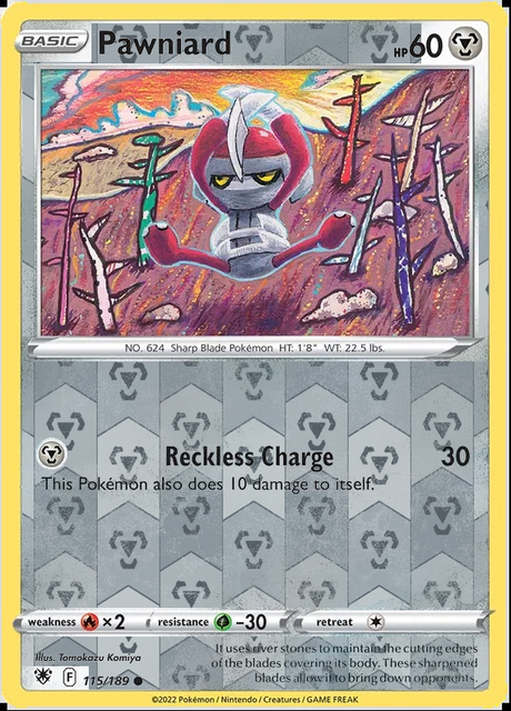 Pawniard 115/189, Astral Radiance, Reverse Holo finish, representative matte composite