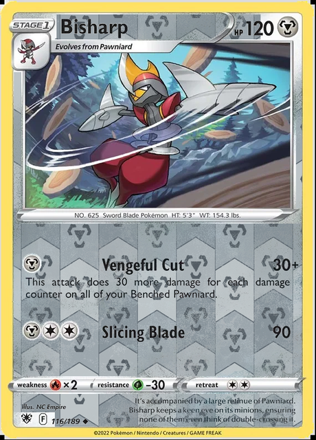 Bisharp 116/189, Astral Radiance, Reverse Holo finish, representative matte composite