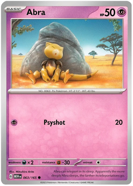 Abra 151 Single Pokemon Card