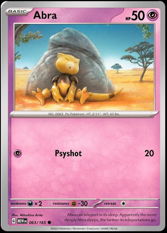 Abra 151 Single Pokemon Card