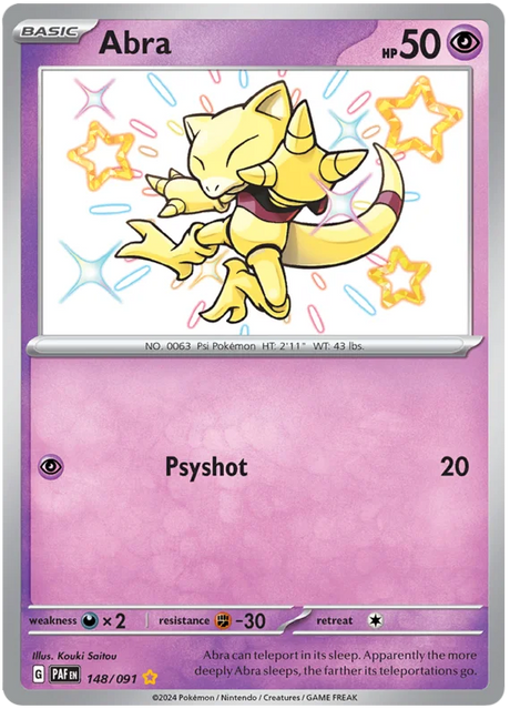 Abra Paldean Fates Pokemon Card Single 148/091
