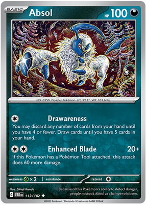 Absol Paradox Rift Single Pokemon Card 113/182