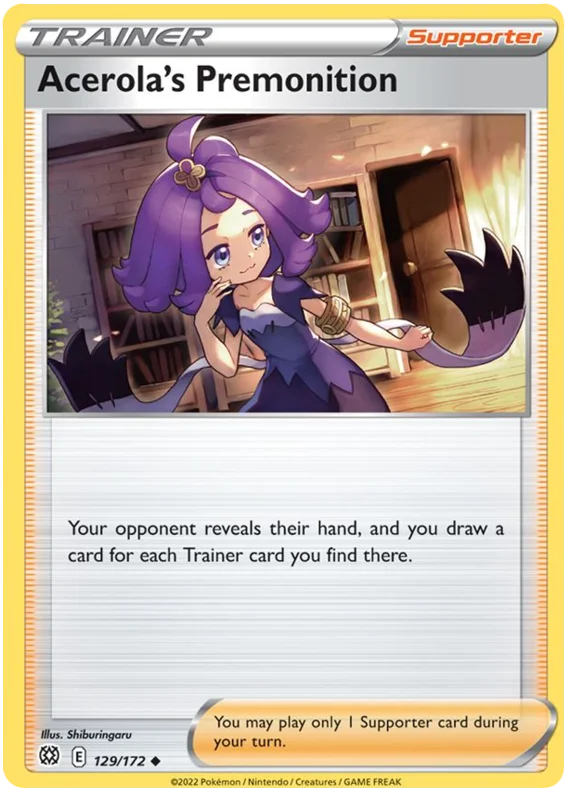 Acerola's Premonition Brilliant Stars Pokemon Card Singles 129/172