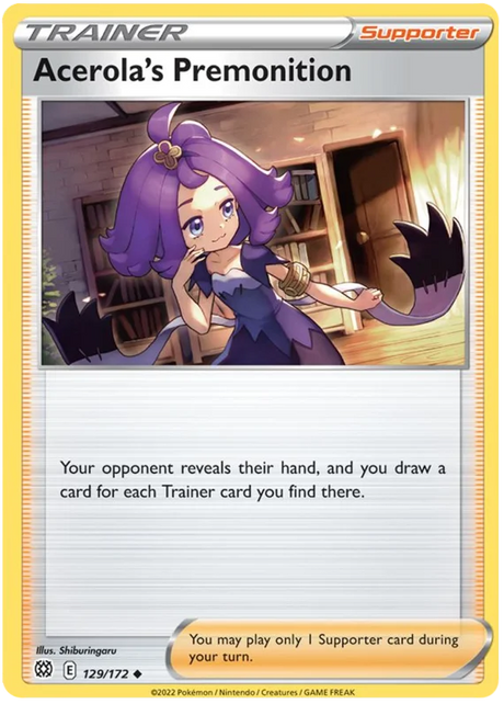 Acerola's Premonition Brilliant Stars Pokemon Card Singles 129/172