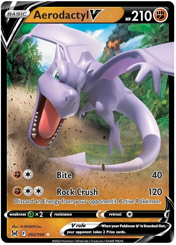 Aerodactyl V Lost Origin Pokemon Single Card 092/196