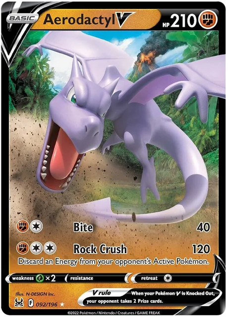 Aerodactyl V Lost Origin Pokemon Single Card 092/196