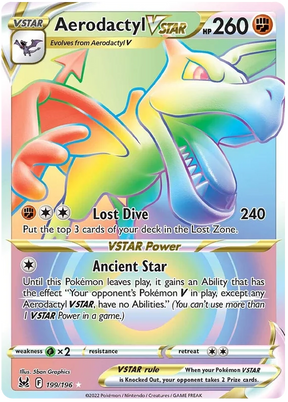 Areodactyl VSTAR (Secret) Lost Origin Pokemon Single Card 199/196