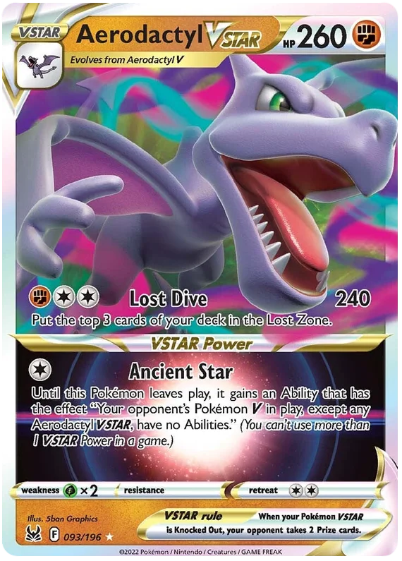 Aerodactyl VSTAR Lost Origin Pokemon Single Card 093/196
