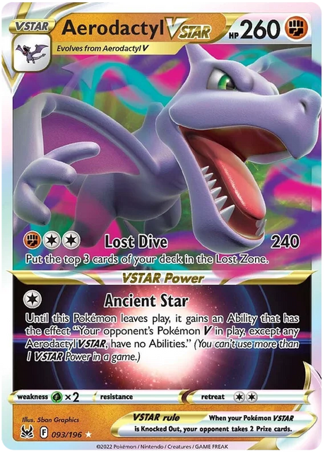 Aerodactyl VSTAR Lost Origin Pokemon Single Card 093/196