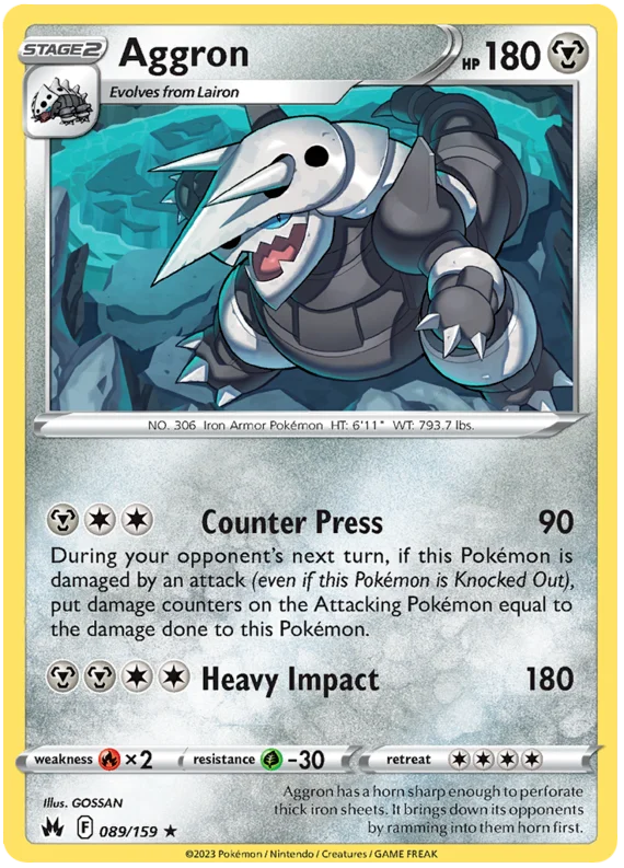 Aggron Crown Zenith Pokemon Card Single