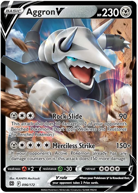 Aggron V Brilliant Stars Pokemon Card Singles 096/172