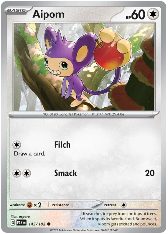 Aipom Paradox Rift Single Pokemon Card 145/182