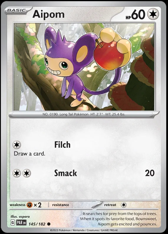 Aipom Paradox Rift Single Pokemon Card 145/182
