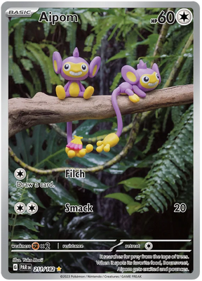 Aipom Illustration Rare Paradox Rift Single Pokemon Card 211/182