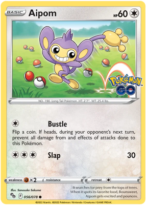 Aipom Pokemon GO Card Singles 056/078