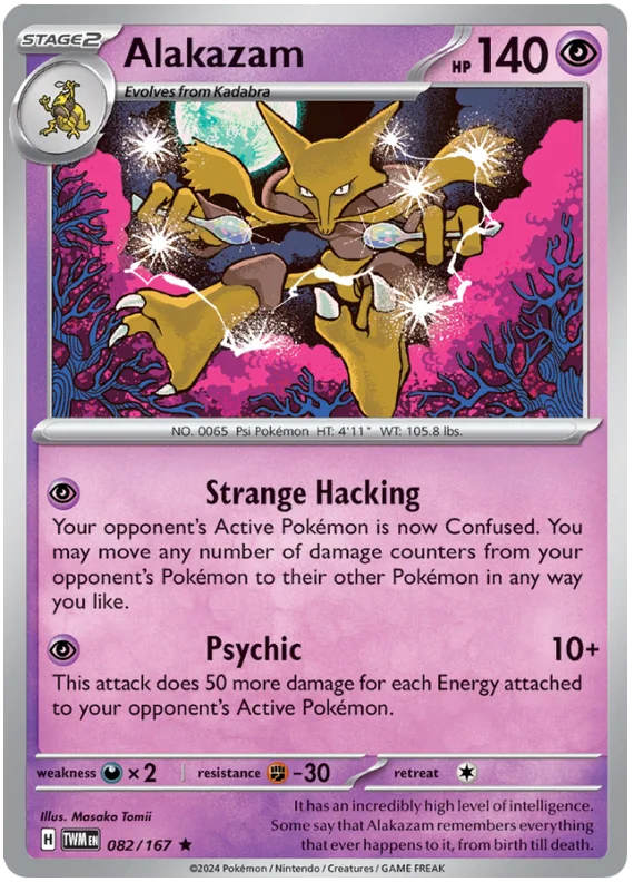 Alakazam Twilight Masquerade Pokemon Single 082/167