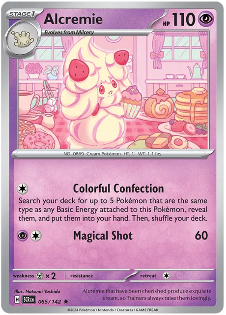 Alcremie Stellar Crown Pokemon Single Card 065/142