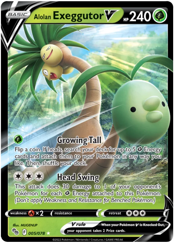 Alolan Exeggutor V Pokemon GO Card Singles 005/078