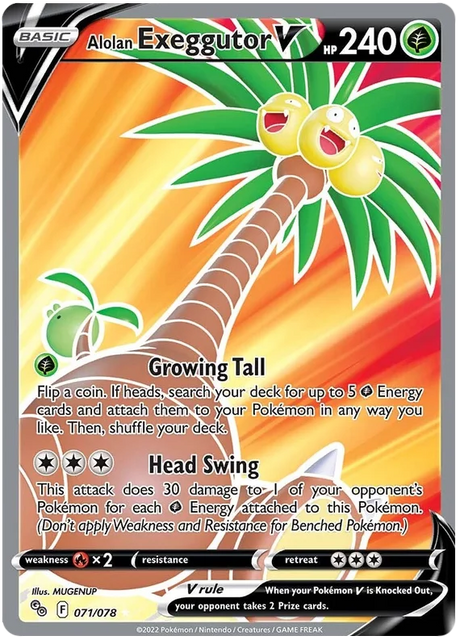 Alolan Exeggutor V (Full Art) Pokemon GO Card Singles 071/078