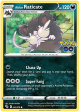 Alolan Raticate Pokemon GO Card Singles 042/078