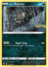Alolan Rattata Pokemon GO Card Singles 041/078