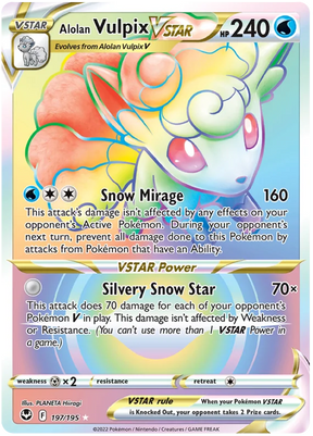 Alolan Vulpix VSTAR  Silver Tempest Pokemon Single 197/195