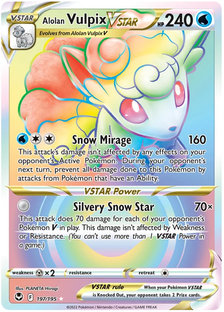 Alolan Vulpix VSTAR  Silver Tempest Pokemon Single 197/195