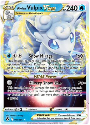 Alolan Vulpix VSTAR Silver Tempest Pokemon Single 034/195