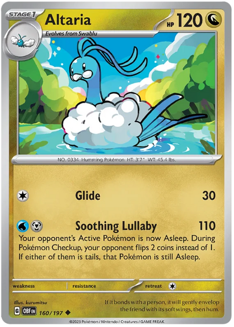 Altaria Obsidian Flames Single Pokemon Card