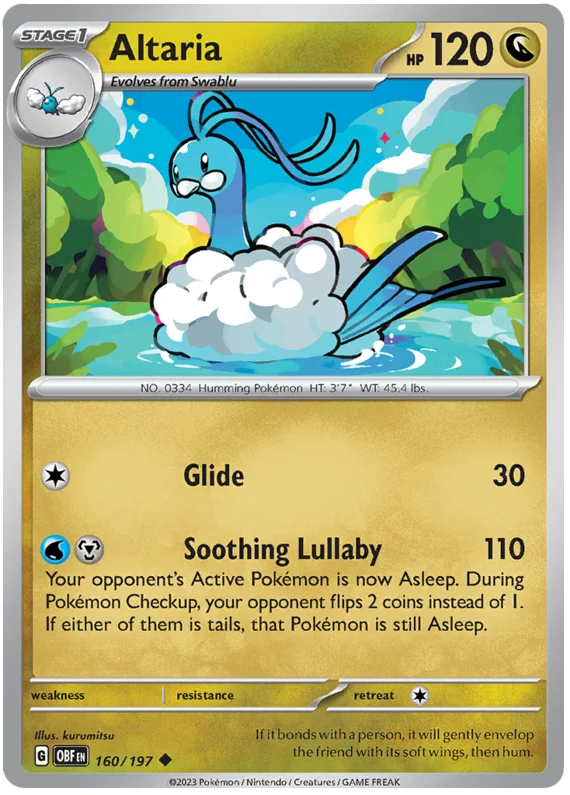Altaria Obsidian Flames Single Pokemon Card