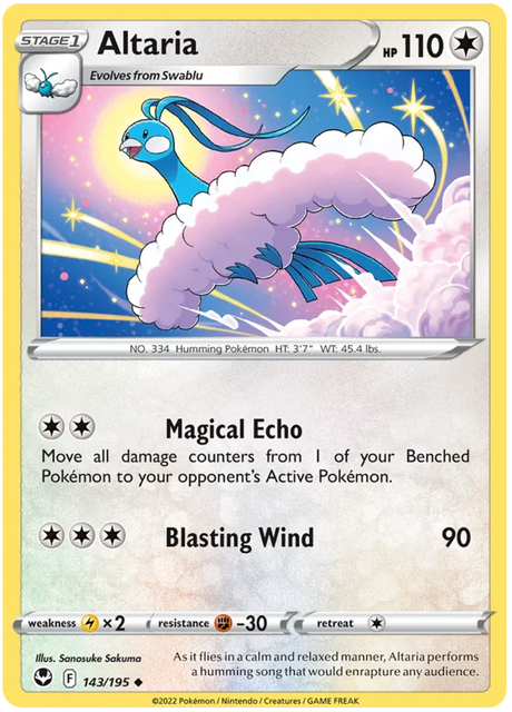 Altaria Silver Tempest Pokemon Single 143/195