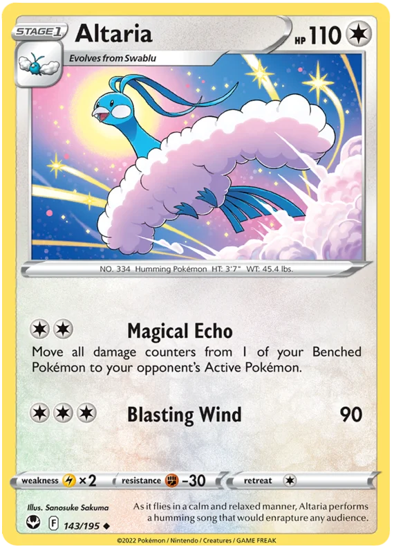 Altaria Silver Tempest Pokemon Single 143/195