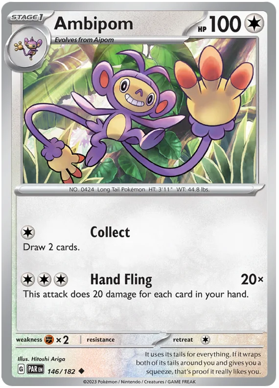 Ambipom Paradox Rift Single Pokemon Card 146/182