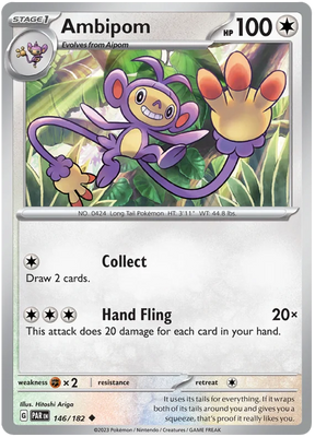Ambipom Paradox Rift Single Pokemon Card 146/182