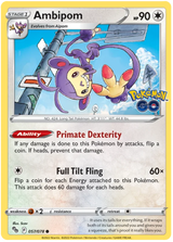 Ambipom Pokemon GO Card Singles 057/078