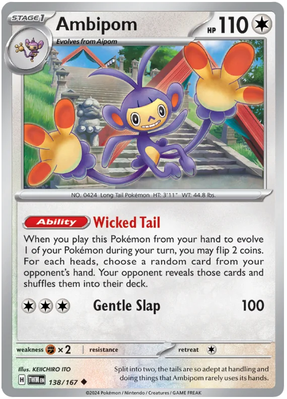 Ambipom Twilight Masquerade Pokemon Single 138/167